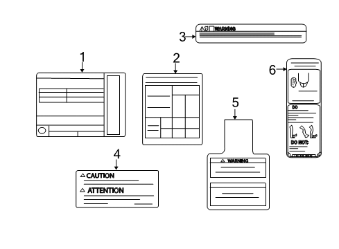 2018 Nissan Rogue Information Labels Label-Caution, Air Conditioner Diagram for 27090-C951E