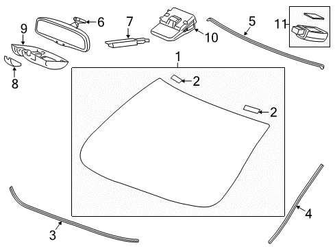 2017 Honda Civic Windshield Glass SENSOR ASSY., RAIN & LIGHT Diagram for 38970-TBA-A11