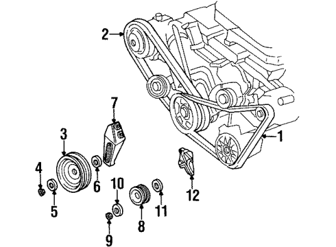 1997 Plymouth Prowler Belts & Pulleys Belt-ALT. And Power Steering Diagram for 4573013AD