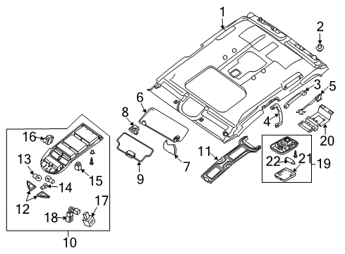 2012 Nissan Titan Interior Trim - Cab Lamp Assembly Map Diagram for 26430-ZT78A