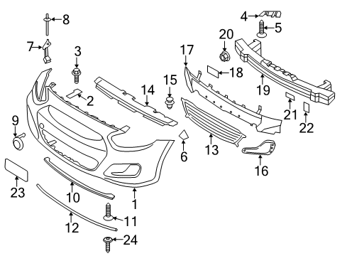 2013 Hyundai Accent Front Bumper Rail Assembly-Front Bumper Diagram for 86530-1R300