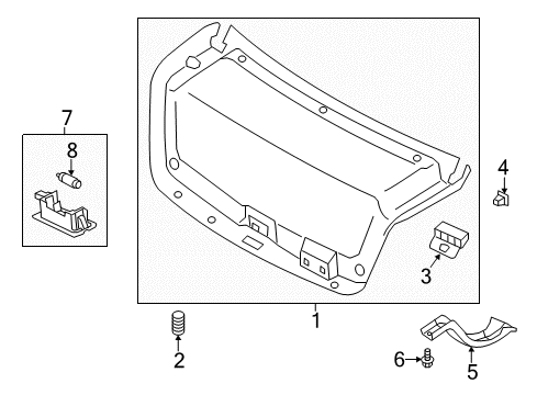 2017 Kia Cadenza Interior Trim - Trunk Lid Trim Assembly-Trunk Lid Diagram for 81750F6000