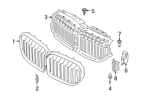 2021 BMW M760i xDrive Grille & Components COVER PANEL CAMERA Diagram for 51137475345