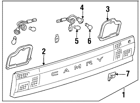 1992 Toyota Camry Backup Lamps Lamp Assembly, Back-Up Diagram for 81670-33011