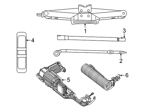 2022 Jeep Wagoneer Jack & Components EXTENSION-JACK Diagram for 68551403AA