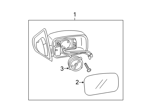 2003 Kia Sorento Outside Mirrors Outside Rear View Mirror Assembly, Right Diagram for 876053E710