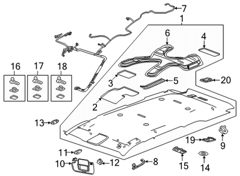 2021 Chevrolet Suburban Interior Trim - Roof Stiffener Diagram for 84440446