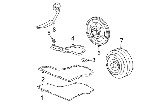 1998 Chevrolet Malibu Automatic Transmission Pan Gasket Diagram for 24203590