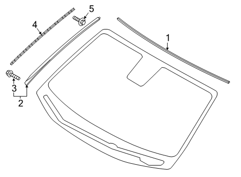 2020 Genesis G80 Reveal Moldings Bracket-Wind Shield Molding Mounting, LH Diagram for 86137-B1000