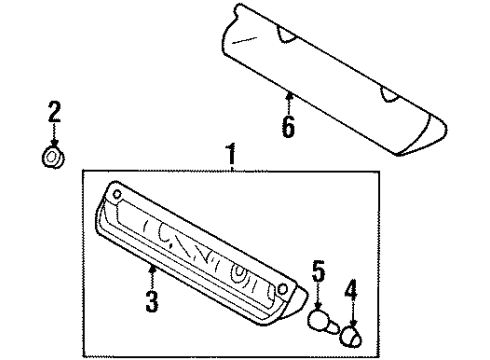 1998 Honda Passport High Mount Lamps Light Assy., Stop (Highmounted) Diagram for 8-97124-864-0