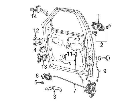 1998 Ford F-150 Door & Components Control Assembly Diagram for F65Z-1521818-AA