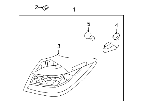 2013 Hyundai Genesis Bulbs Bulb Holder And Wiring Assembly Diagram for 92440-3M250