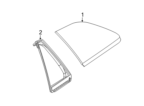 2013 Lincoln MKX Quarter Panel - Glass & Hardware Quarter Glass Diagram for 8T4Z-7829700-B