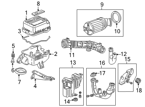 1995 Acura Integra Filters Tube Sub-Assembly, Air In. Diagram for 17242-P75-000