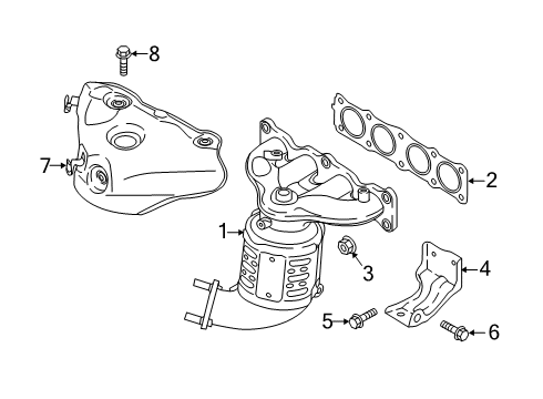 2020 Hyundai Tucson Exhaust Manifold Protector-Heat Upper Diagram for 28525-2GGA3