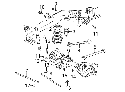 2004 Chevrolet SSR Rear Suspension Mount Bolt Diagram for 11516873