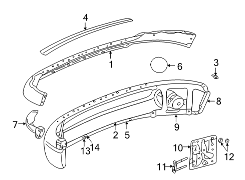 2002 Dodge Ram 1500 Front Bumper Bracket-Bumper Diagram for 55077220AC