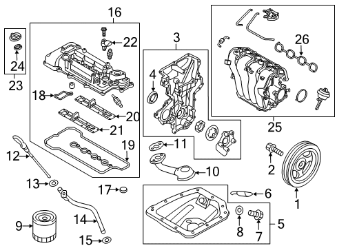 2019 Hyundai Accent Filters Plate-Baffle Diagram for 22402-2B610