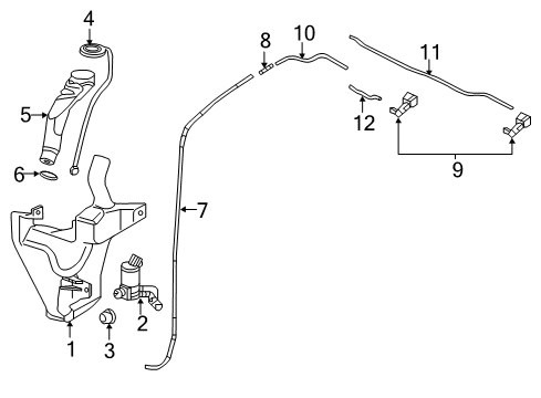 2012 Honda Civic Wiper & Washer Components Hose Set, Washer (Coo) Diagram for 76805-TR0-305