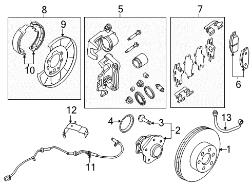 2013 Nissan Pathfinder Anti-Lock Brakes Anti Skid Actuator Assembly Diagram for 47660-3KA2A