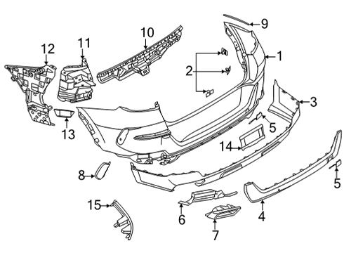 2020 BMW X6 Bumper & Components - Rear REFLECTOR, REAR RIGHT Diagram for 63147463976