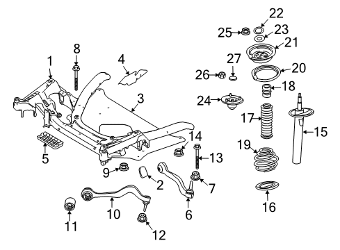 2007 BMW 650i Front Suspension Components, Lower Control Arm, Ride Control, Stabilizer Bar Repair Kit, Wishbone, Right Diagram for 31122347986