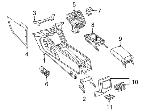 2017 Chrysler 200 A/C & Heater Control Units Bin Mat-Floor Console Diagram for 5RP11DX9AA