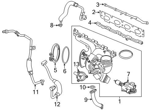 2019 BMW X2 Turbocharger WIRE EXHAUST TURBOCHARGER HO Diagram for 11538629972