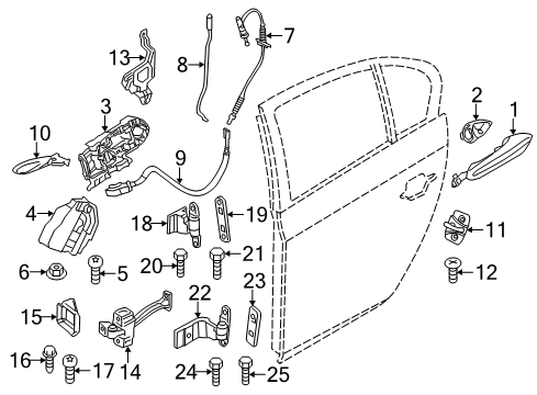 2012 BMW 535i GT Rear Door Rear Door Brake Diagram for 51227197874