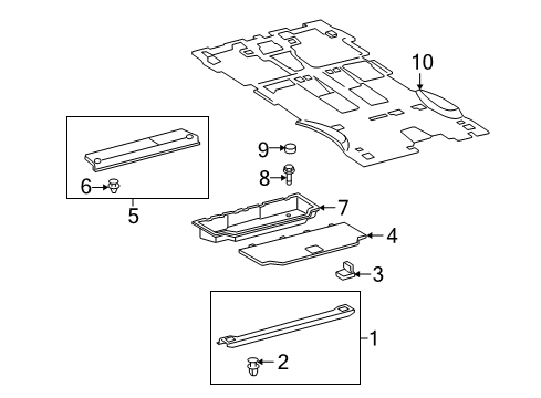 2017 Toyota Sequoia Interior Trim - Rear Body Trim Cover Diagram for 58401-0C010-B1