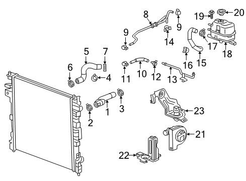 2019 Chevrolet Traverse Radiator & Components Outlet Pipe Diagram for 84097810