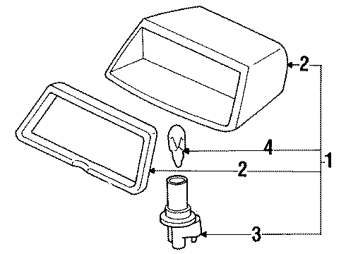 1991 Honda Civic High Mount Lamps Light Assy., High Mount Stop *B49L* (FAIR BLUE) Diagram for 34270-SH4-A01ZA