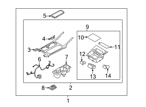 2022 Kia Telluride Center Console Wiring Assembly-EXTN Diagram for 84624S9000