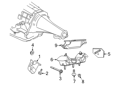 2013 Ram 1500 Engine & Trans Mounting Bracket-Transmission Mount Diagram for 68154322AC