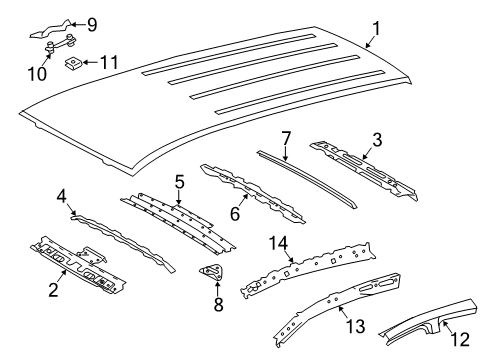 2016 Toyota RAV4 Roof & Components Windshield Header Diagram for 61302-0R900