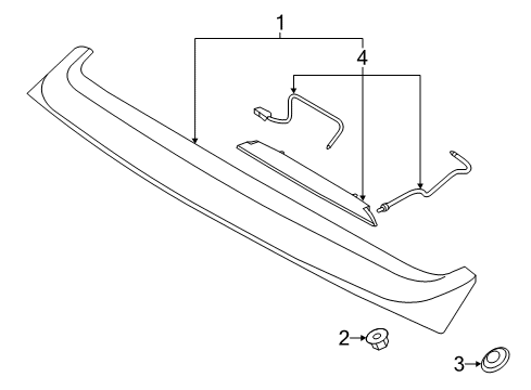 2013 Kia Forte Rear Spoiler Spoiler Assembly-Rear Diagram for 872101M500