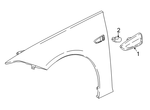 2019 Buick Regal TourX Bulbs Repeater Lamp Diagram for 13491088