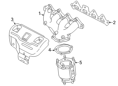 2004 Kia Spectra Exhaust Manifold Exhaust Manifold Assembly Diagram for 28510-23980