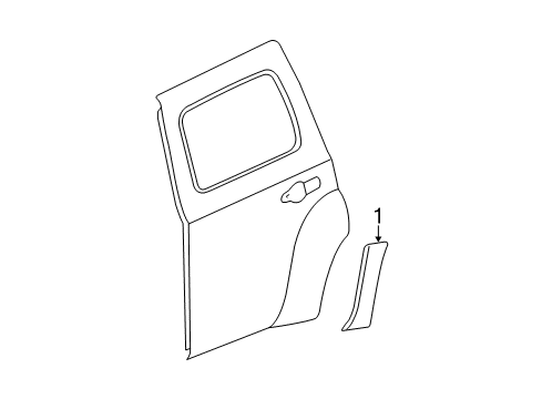 2008 Chevrolet HHR Exterior Trim - Rear Door Decal Diagram for 25791042