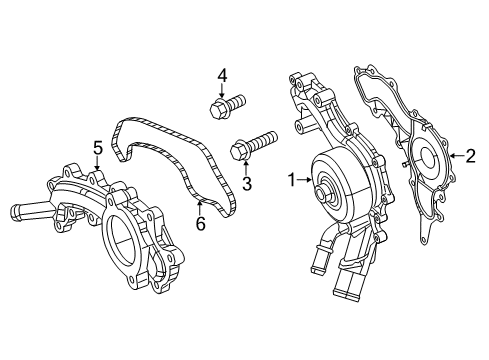 2014 Dodge Avenger Water Pump Gasket-Water Pump Outlet Diagram for 04884696AA