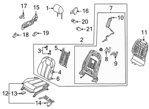 2022 Kia Sorento Passenger Seat Components Shield Cover-Fr Seat Diagram for 88021P2040GYT