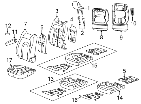 2019 Chrysler Pacifica Heated Seats Bag-Seat Cushion Diagram for 68229492AB