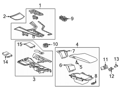 2022 Cadillac CT4 Center Console Cup Holder Diagram for 84782094