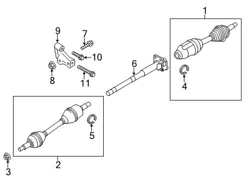 2016 Ford Police Interceptor Sedan Drive Axles - Front Mount Bracket Stud Diagram for -W500131-S437