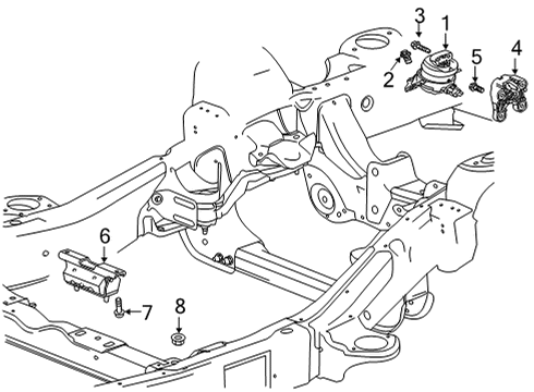 2021 Cadillac Escalade Automatic Transmission Mount Diagram for 84718751