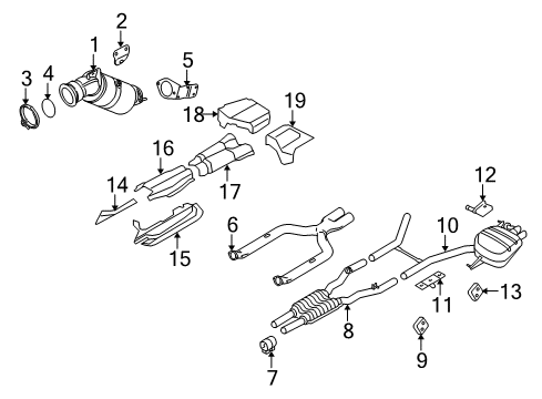 2011 BMW 760Li Exhaust Components Intermediate Pipe Diagram for 11627561575