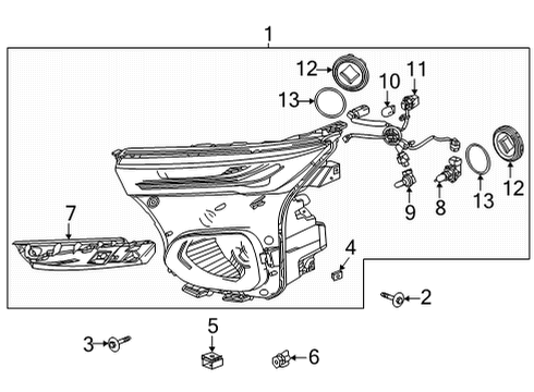 2022 Chevrolet Trailblazer Headlamp Components Access Cover Diagram for 42751833