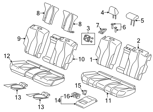 2019 Acura RDX Heated Seats Cup Holder (Deep Black) Diagram for 82184-TJB-A21ZB