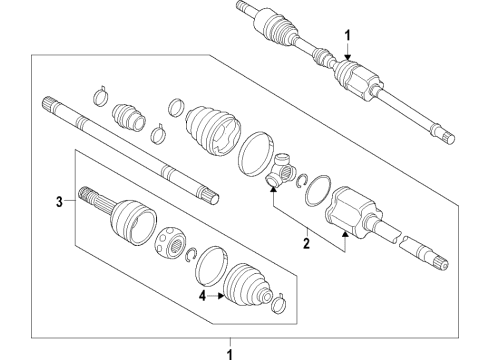 2019 Nissan Rogue Sport Front Drive Axles, Propeller Shaft Shaft-Front Drive, RH Diagram for 39204-6MA0D