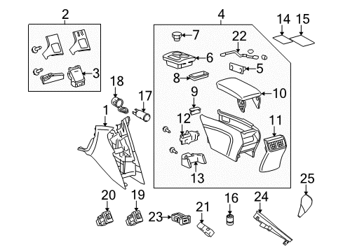 2009 Toyota Venza Heated Seats Top Panel Insert Diagram for 55616-0T010